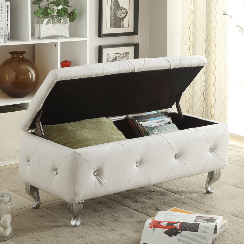 House of Hampton Victoria Upholstered Flip Top Storage Bench & Reviews